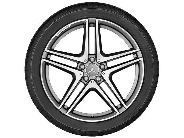 Кованый колесный диск AMG с 5 сдвоенными спицами, 50,8 см (20") 8,5 J x 20 ET 39, "Серый титан"