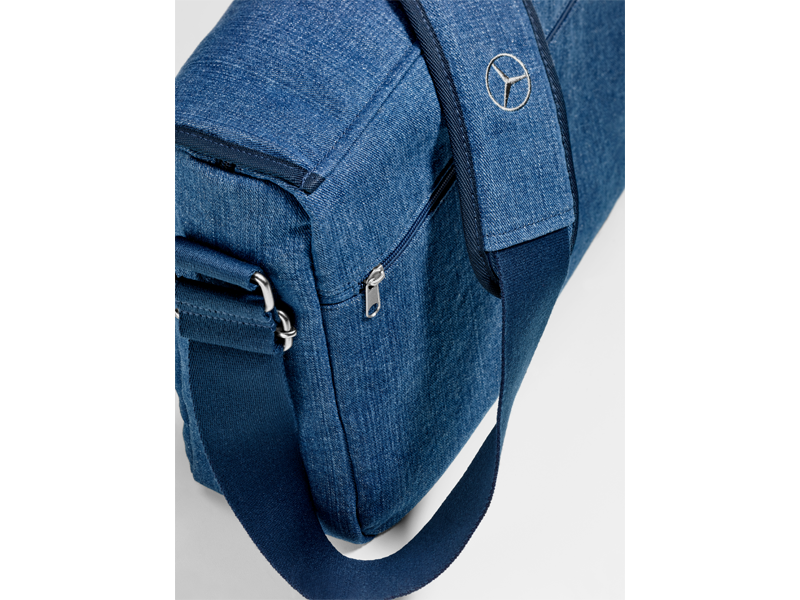 Наплечная сумка Джинсово-синий цвет, Хлопок