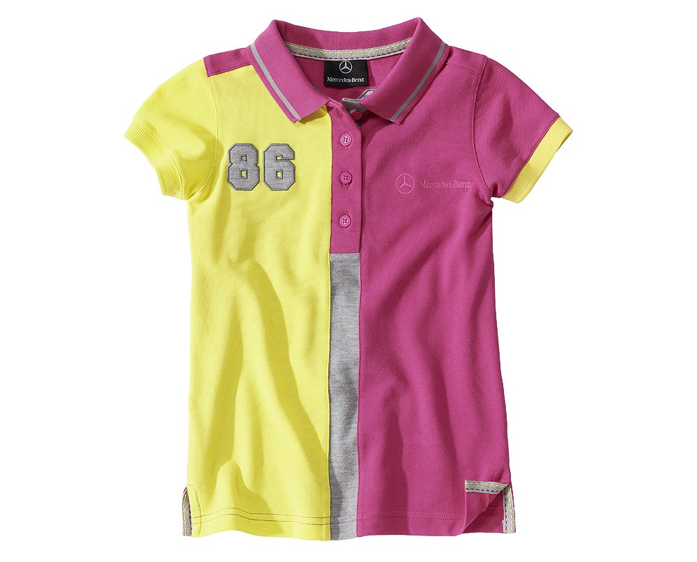   Mercedes Children's Polo Shirt, Girls, Pink / Yellow 128/134