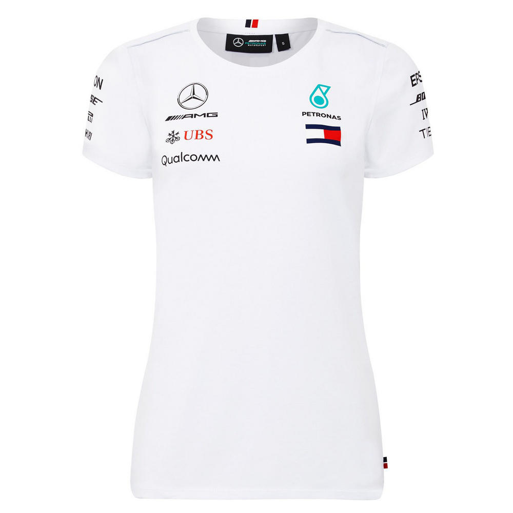 Женская футболка Mercedes-AMG Petronas Women's T-shirt, Driver, Men's, White XXS