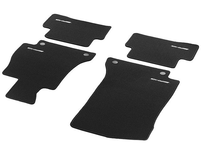 Велюровые коврики, черные, комплект из 4 частей, с вышитым логотипом AMG