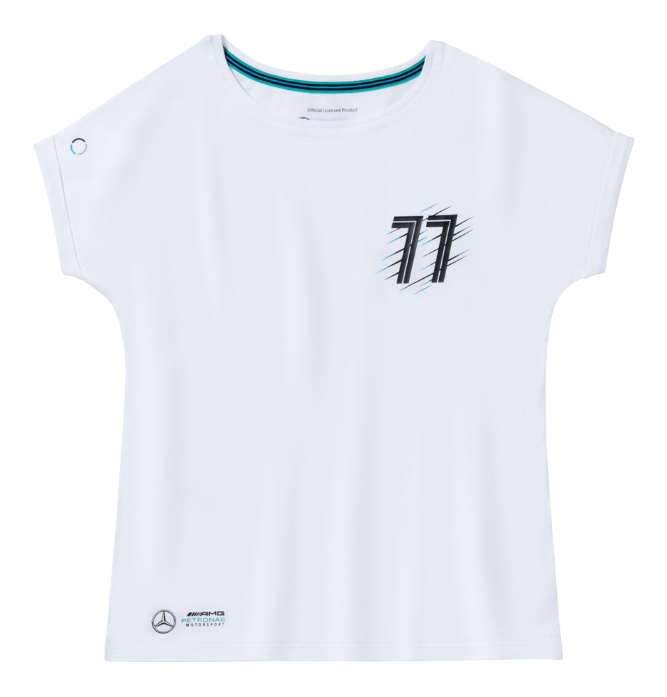 Женская футболка с номером пилота «77» Валттери Боттаса