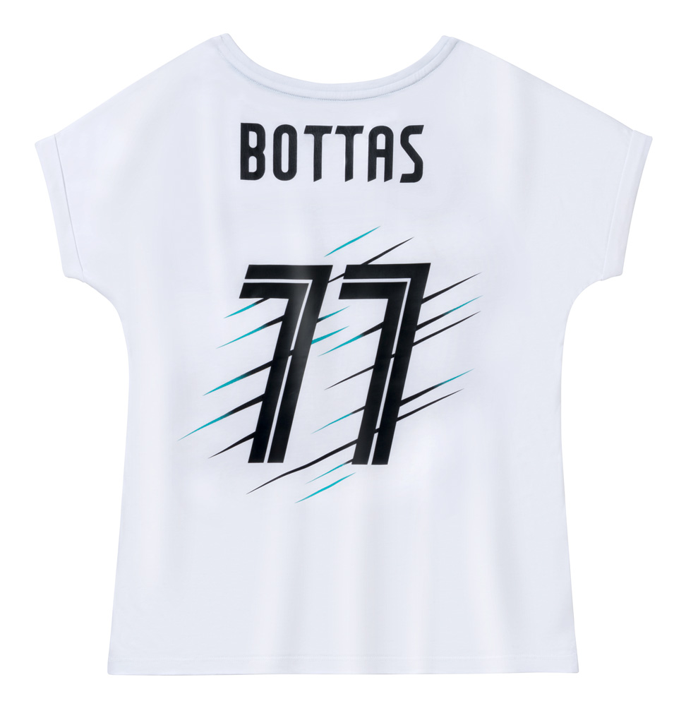 Женская футболка с номером пилота «77» Валттери Боттаса