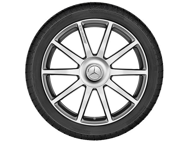 Кованый колесный диск AMG с 10 спицами, 50,8 см (20") 8,5 J x 20 ET 39, "Серый титан"